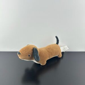 H&M Brown Dachshund Puppy 7.5” Soft Rattle Dog Plush Stuffed Animal